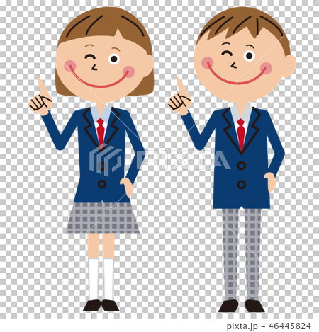 Men and women in a school uniform with a pop Men and women in a school uniform with a pop 46445824