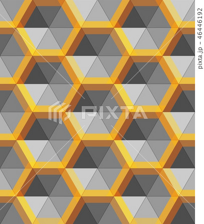 Hexagon silver and gold abstract form, vector metal object Hexagon silver and gold abstract form, vector metal object 46446192