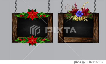 Vector wooden christmas board 46446987