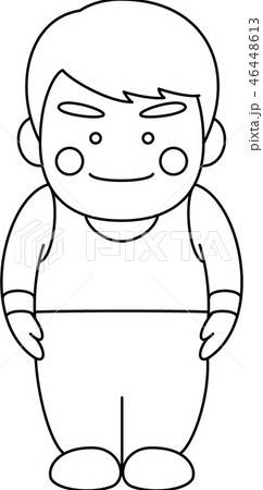 男性キャラクター体操のイラスト素材