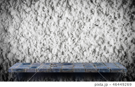 Gray stone rock shelf wall for texture background 46449269