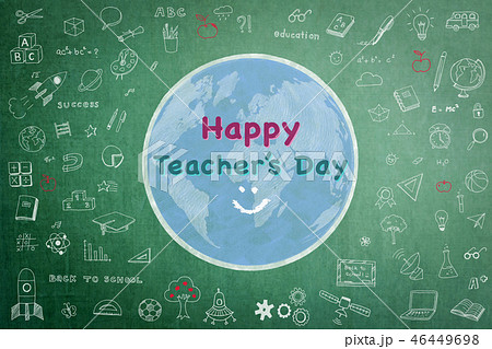 Happy world teacher day concept on chalkboard Happy world teacher day concept on chalkboard 46449698