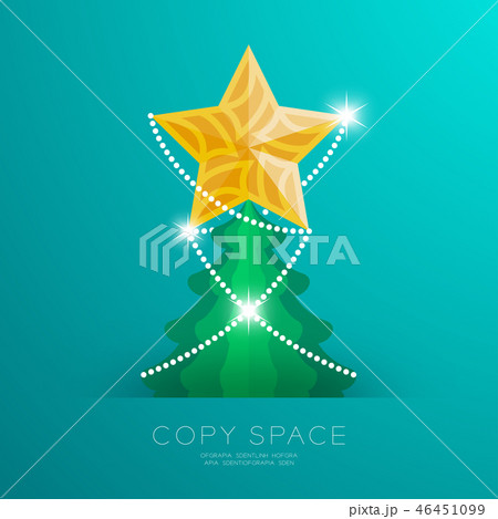 Golden Star with pattern and Christmas tree set 46451099