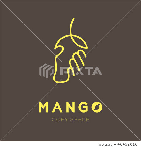 Hand holding Mango fruit icon set design 46452016