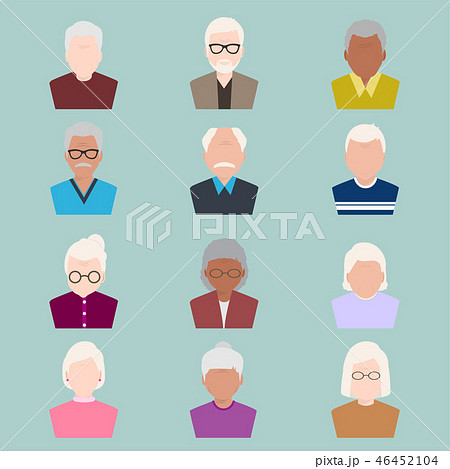 set of elder people icon, old people illustration 46452104