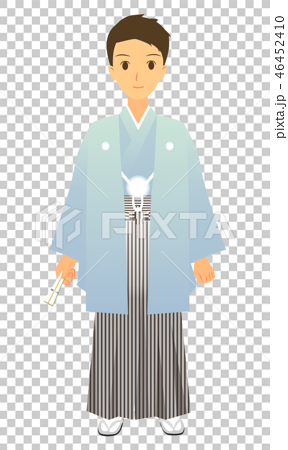 水色の袴を着た男性のイラスト素材 46452410 Pixta