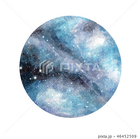 Cosmos illustration in circle isolated on white 46452509