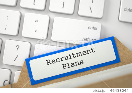 Index Card with Recruitment Plans. 3d Render. 46453044