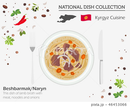 Kyrgyzstan Cuisine. Asian national dish collection 46453066