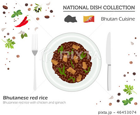 Bhutan Cuisine. Asian national dish collection Bhutan Cuisine. Asian national dish collection 46453074