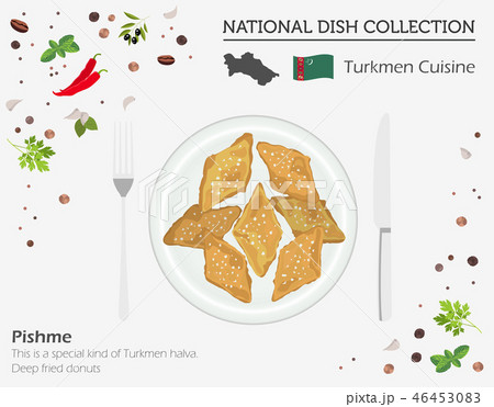 Turkmen Cuisine. Asian national dish collection 46453083