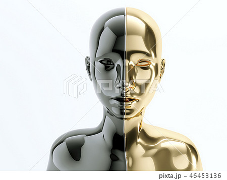 female body separated by line as symbol of balance 46453136