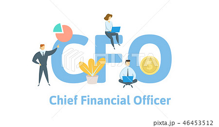 CFO, Chief Financial Officer. Concept with keywords, letters, and icons. Flat vector illustration 46453512