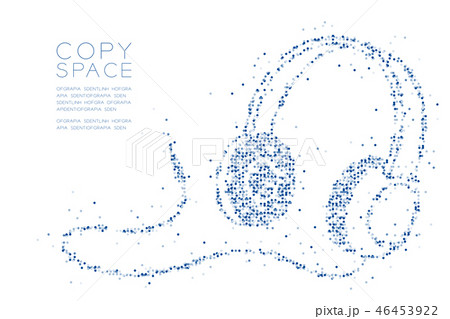 Abstract Geometric Circle dot pixel Headphone 46453922