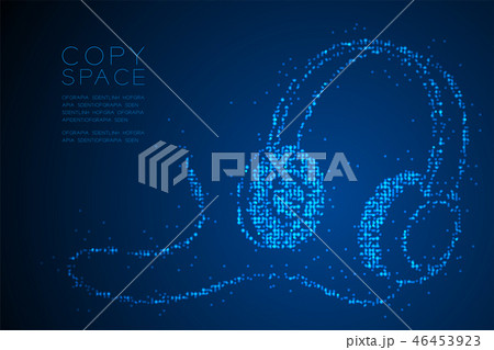 Abstract Geometric Circle dot pixel Headphone 46453923