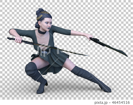 Fighting female warrior Fighting female warrior 46454516