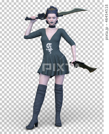 Fighting female warrior Fighting female warrior 46454518