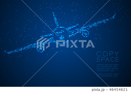 Abstract Geometric Circle dot pixel Airplane shape 46454621