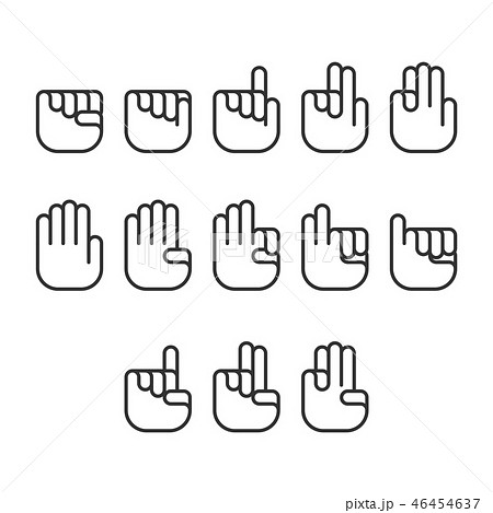 Hand finger counting number icons sign language Hand finger counting number icons sign language 46454637