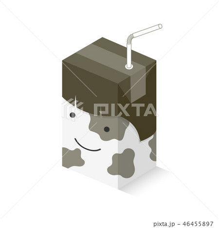 Smiley milk box boy cow pattern and a straw 46455897