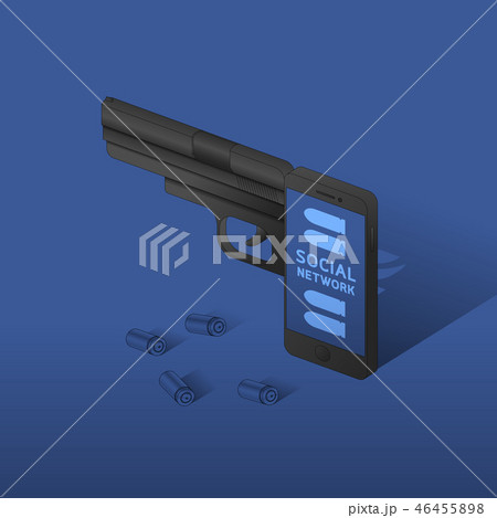 Mobile gun concept idea social network is weapon 46455898