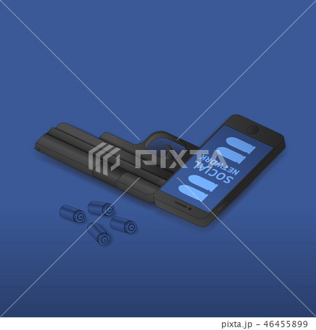 Mobile gun concept idea social network is weapon 46455899