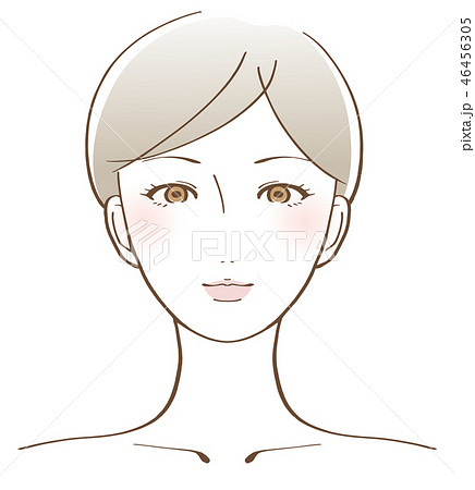 女性の顔 美容 イラストのイラスト素材
