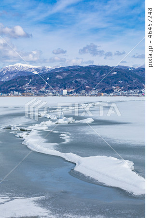 長野・諏訪湖・御神渡り 46457248