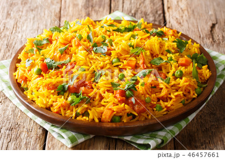 Delicious Indian food Mumbai style rice 46457661
