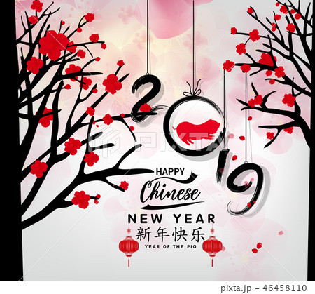 Happy Chinese New Year 2019, Year of the Pig. Happy Chinese New Year 2019, Year of the Pig. 46458110