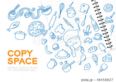 Notebook with kid boy hand drawing set, Imagine 46458927