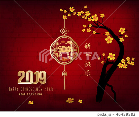 Happy New Year 2019. Chienese New Year Happy New Year 2019. Chienese New Year 46459582