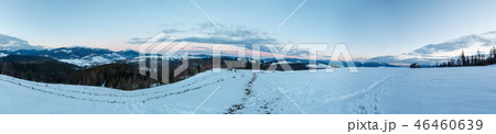 Evening winter mountain ridge view Evening winter mountain ridge view 46460639