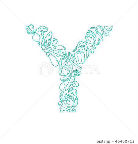 Alphabet Vegetable pattern letter Y illustration 46460713
