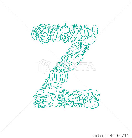 Alphabet Vegetable pattern letter Z illustration 46460714