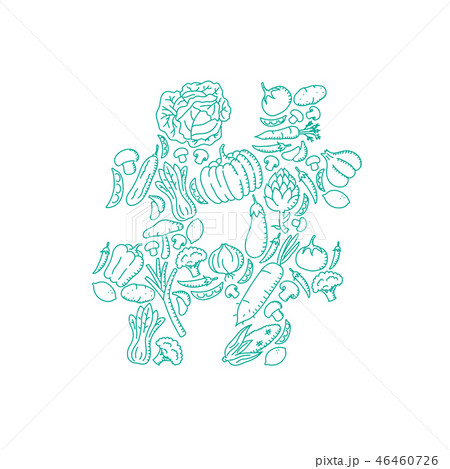Hashtag Sign Symbol Vegetable Pattern Illustrationのイラスト素材