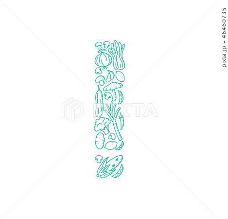 Exclamation mark sign Vegetable pattern set Exclamation mark sign Vegetable pattern set 46460735