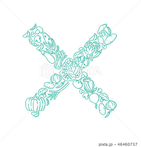 Cross sign symbol Vegetable pattern illustration 46460737
