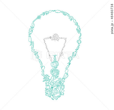 Incandescent light bulb symbol Vegetable pattern 46460738