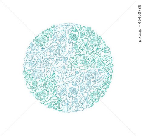 Globe shape Vegetable pattern set illustration Globe shape Vegetable pattern set illustration 46460739