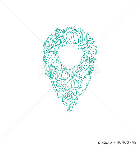 GPS navigator symbol Vegetable pattern GPS navigator symbol Vegetable pattern 46460748
