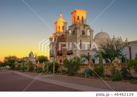 Sunrise at the San Xavier Mission Church in Tucson Sunrise at the San Xavier Mission Church in Tucson 46462139