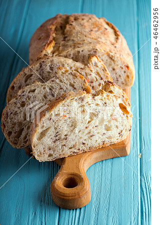 fresh bread and wheat on the wooden fresh bread and wheat on the wooden 46462956