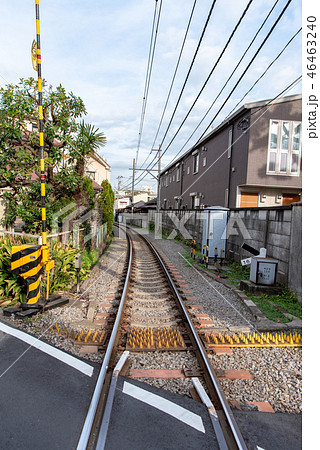 鉄道の単線の線路 踏切の写真素材 鉄道の単線の線路 踏切の写真素材