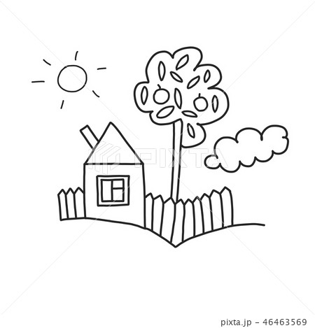 DVector Doodle illustration for children. Pencil sketch, children's  drawings sun, house, person, leaf, flower. Freehand drawing, logo design,  coloring books, children's books. 4598689 Vector Art at Vecteezy