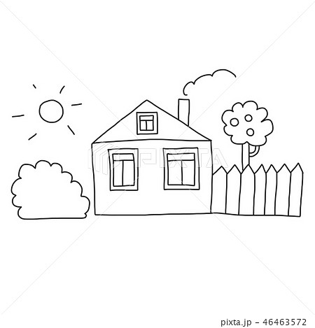 House Coloring Page, Useful As Coloring Book for Kids, Stock Vector -  Illustration of isolated, cartoon: 186793060