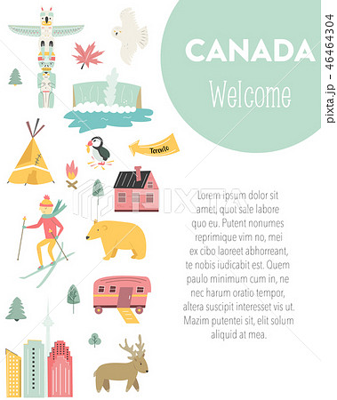 Canada cartoon vector banner. Travel illustration Canada cartoon vector banner. Travel illustration 46464304