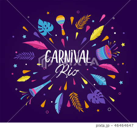 Brazilian Carnival, music festival, masquerade flyer template 46464647