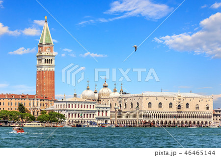 Doge's Palace and St Mark's Square, view from the sea, Venice, I 46465144