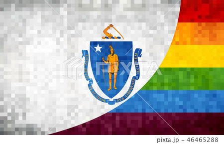 Mosaic Massachusetts and Gay flags Mosaic Massachusetts and Gay flags 46465288